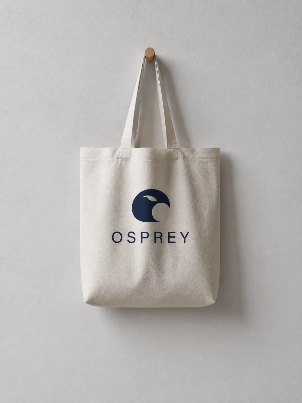 Canvas tote on a wooden peg